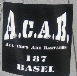 ACAB ALL COPS ARE BASTARDS 187 BASEL