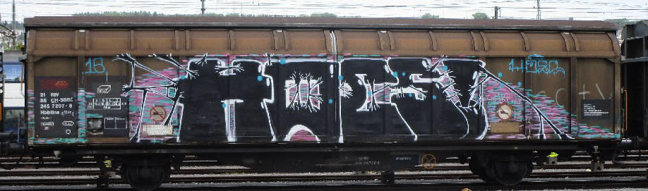 HOES graffiti trainbombing freight zurich
