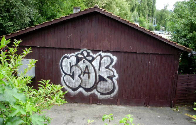 SAK graffiti zürich tiefenbrunnen kibag bahnhof tiefenbrunnen juli 2009