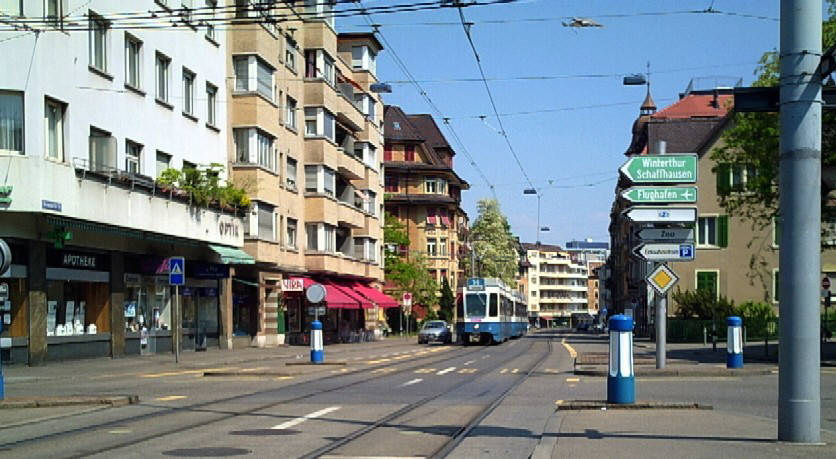 birmensdorderstrasse beim goldbrunnenplatz zrich mit 14er Tram