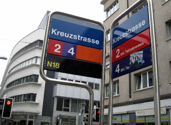 SEEFELDSTRASSE ZRICH RIESBACH Tramhaltestelle Kreuzstrasse VBZ Zri-Linie