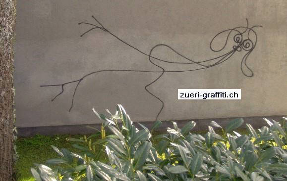 undine graffiti von harald nägeli an der schönberggasse an der wand des deutschen seminars der uni zürich